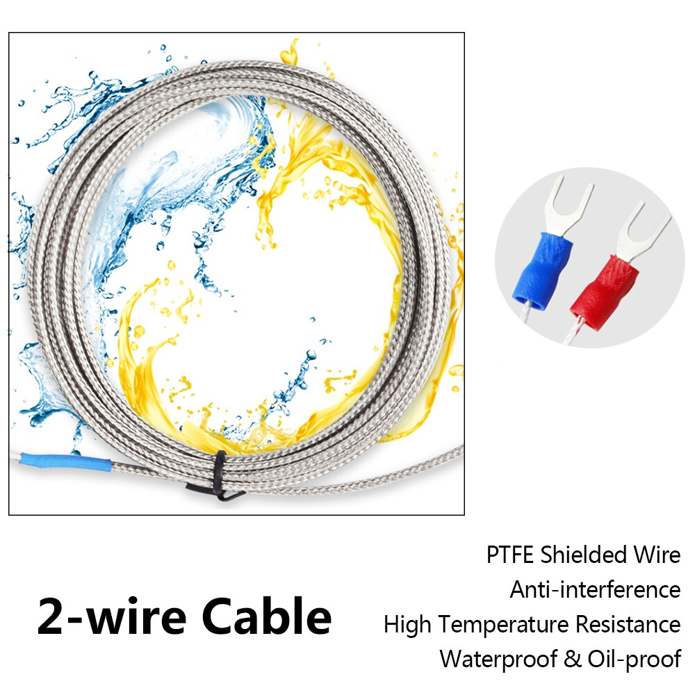 M6 M8 Threaded Temperature Sensor K-type E-type Thermocouple Probe 0.2m-5m Cable