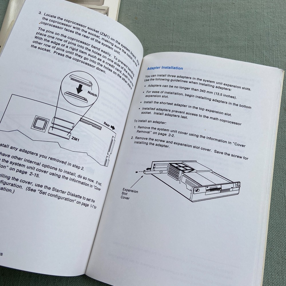 IBM Personal System PS/2 Quick Reference Guide P70 386 Model 30 286 Operations