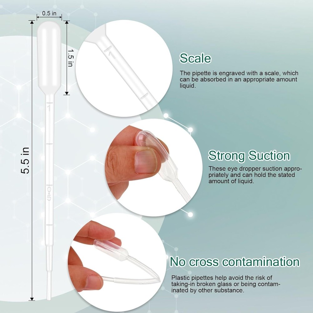Essential 25pcs 1ML Disposable Pipettes - Perfect for Science & Art Projects