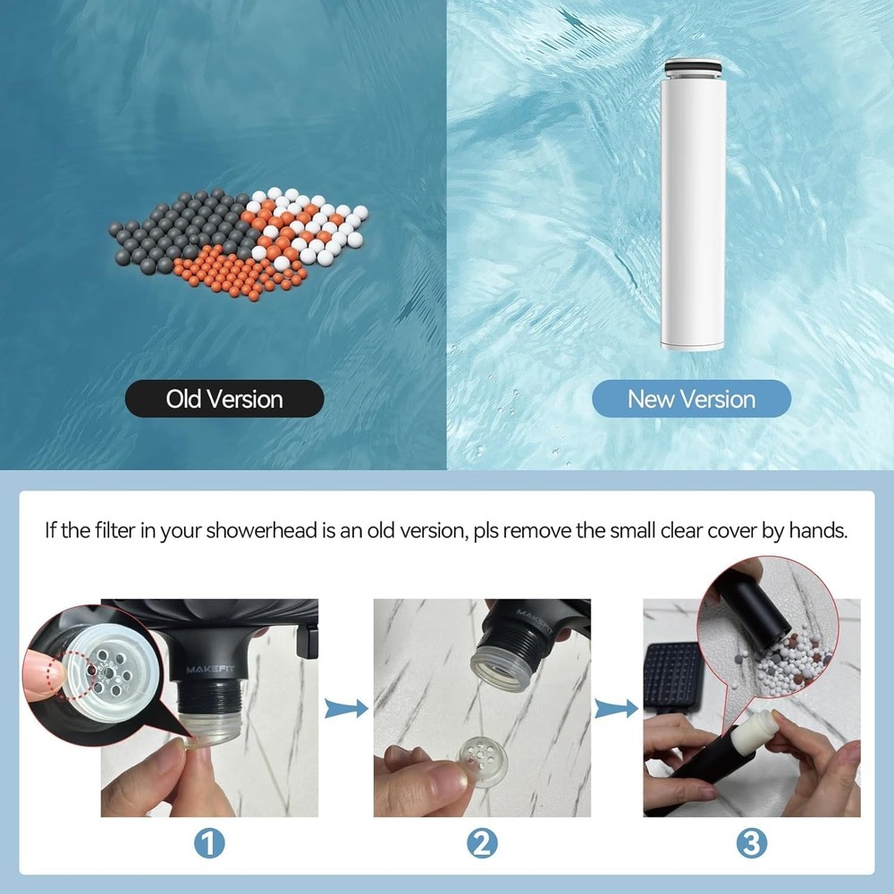 MakeFit Shower Head Filter for Handheld Head, 2 Pack 2 Pack, 2-PACK