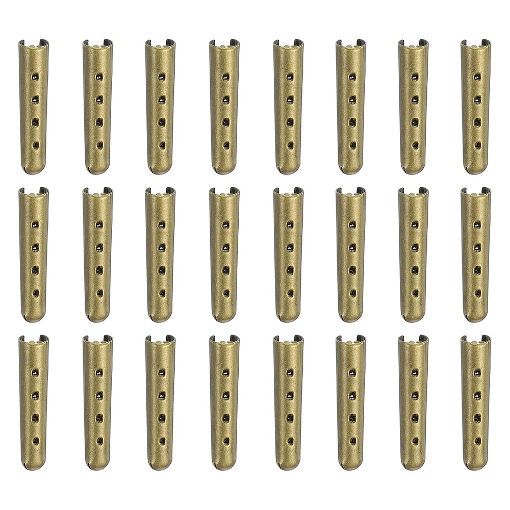 24Pcs 23mm Open Mouth Shoelace Tips Caps, Bronze