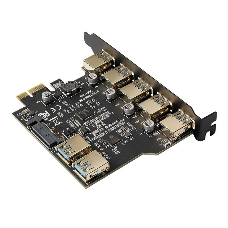 USB 3.0 PCI-E Expansion Card Adapter 7 Ports Hub Adapter External Controller