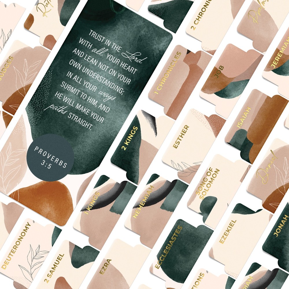OFFILICIOUS 100 Soft-Touch, Gold-Foiled, Laminated Bible Tabs for Bible Study