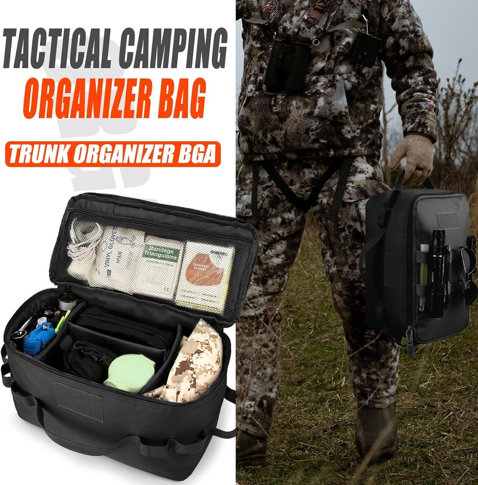 Car Trunk Organizer Kitchen Waterproof Camping Multi Compartment Storage Box Bag