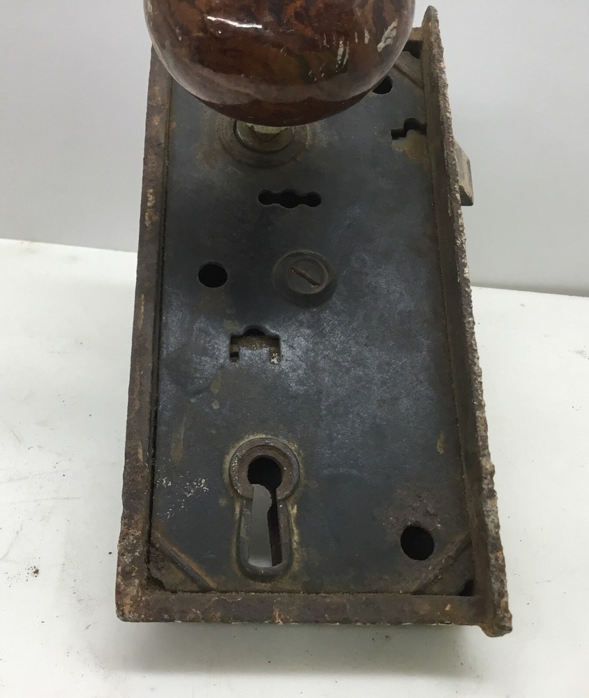 Antique Cast Iron Large Rim Lock …[S7-2]