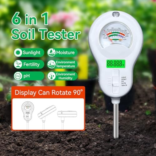Soil Tester 6-in-1 Soil Moisture Meter