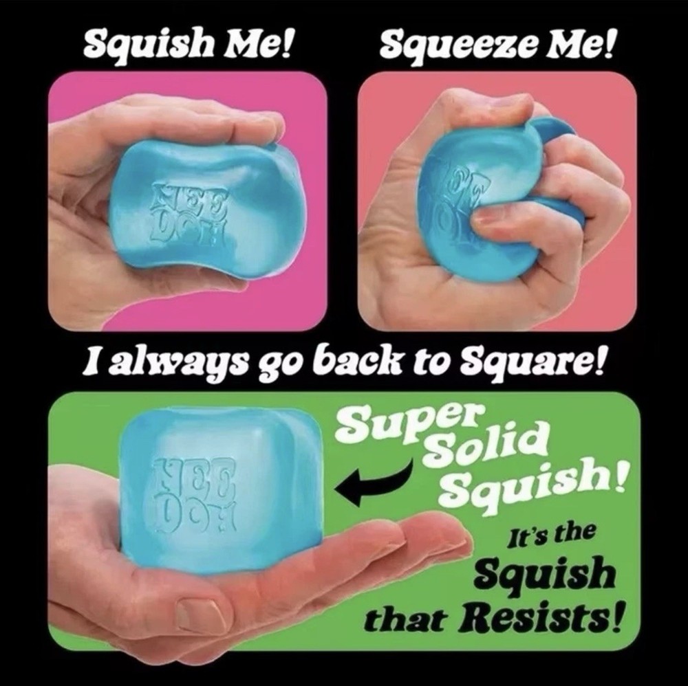 Nee Doh Nice Cube - Super Solid Squish! (Blue) - Brand New/Factory Sealed!