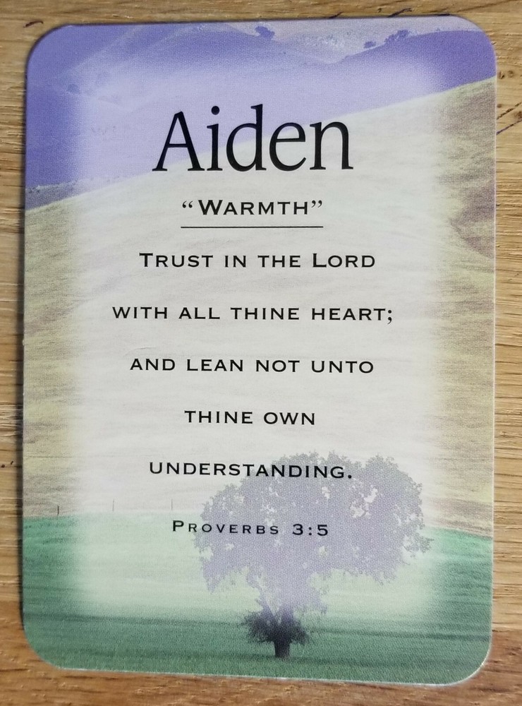 Aiden "Warmth" Keepsake Name Card - Confirmation Birthday