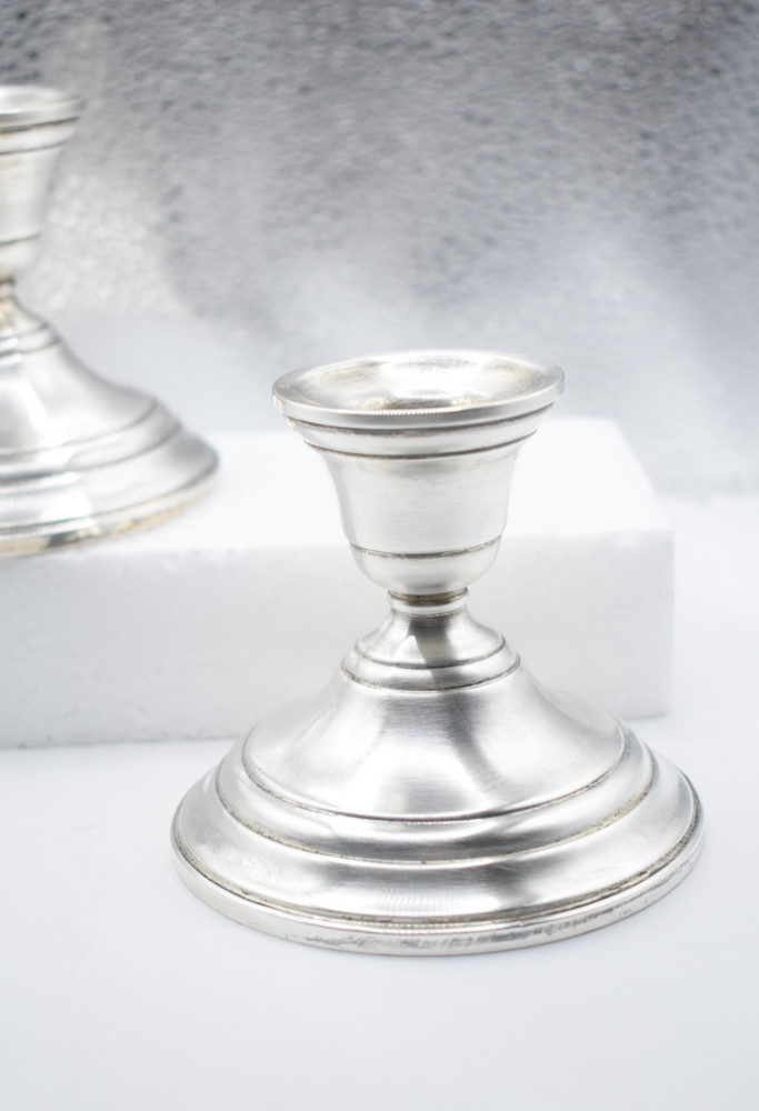 Vintage Sterling Silver Weighted Candlesticks Pair