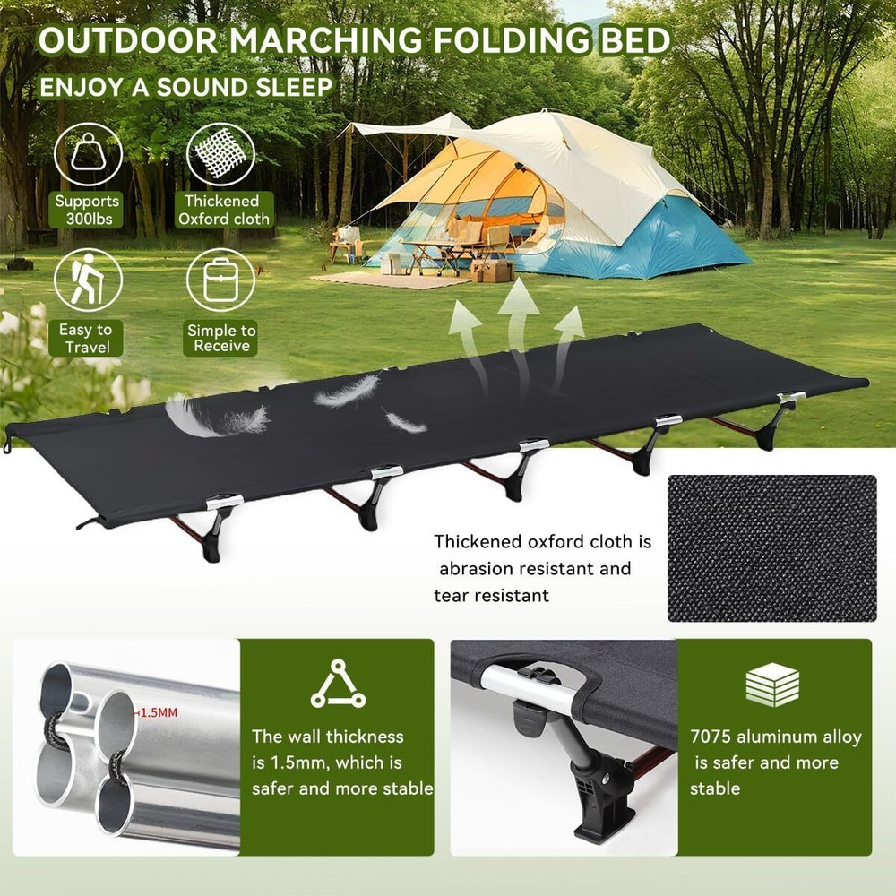 Portable Camping Cot Sleeping Cot Ultralight Backpacking Cot Bed for Outdoor