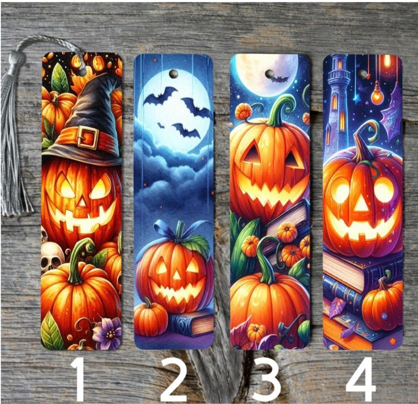 Pumpkin Themed Metal Bookmarks