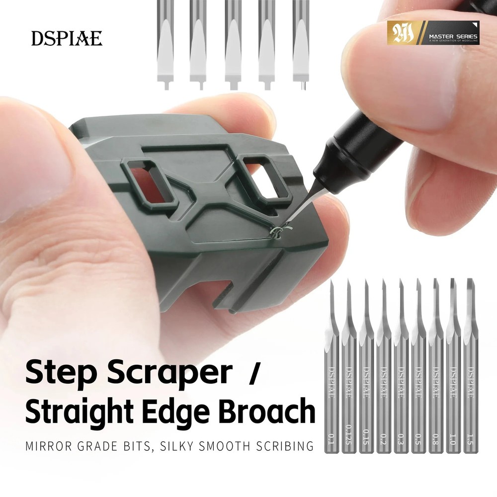 DSPIAE Precision Modeling Step Scraper / Straight Edge Broach Model Hobby Tools