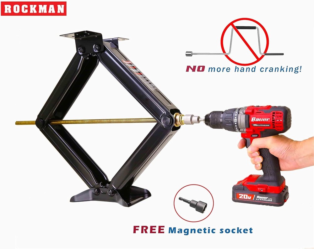 Camper Trailer Stabilizer Leveling Scissor Jacks w/Socket & Level 24" 5000lbs