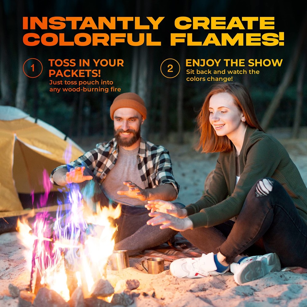 Magic Campfire Fire Color Changing Packets for Pit (25 Original 25 Pack