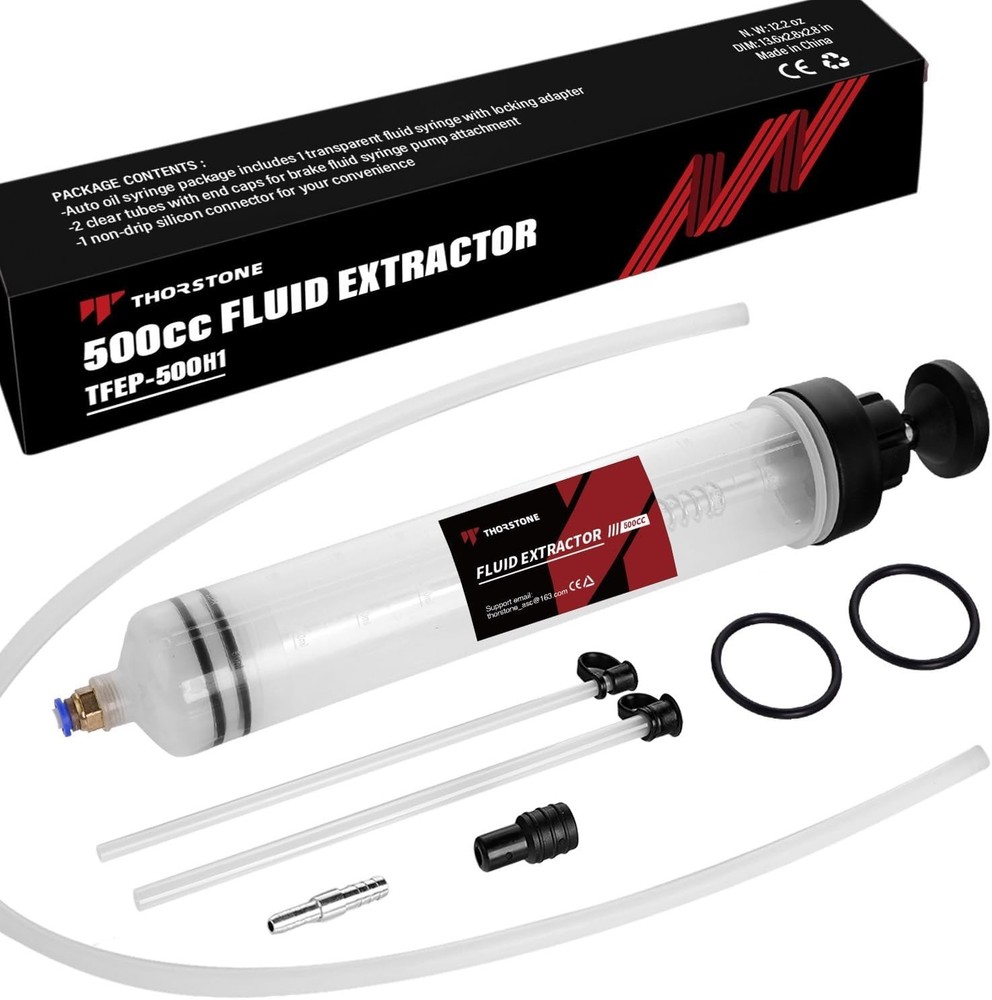 Chemical Resistant Manual Fluid Extractor - 500cc Capacity with Locking Adapter