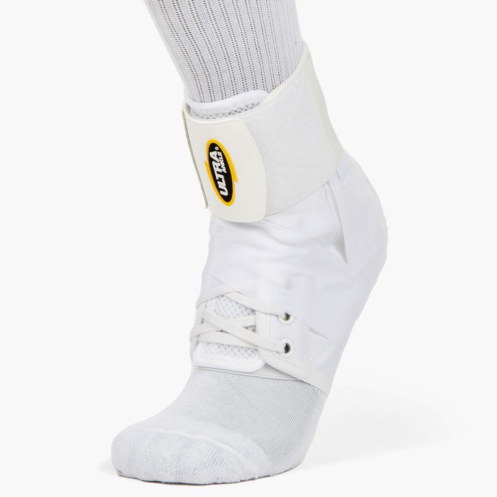 Ultra 360™ White Lace-Up Ankle Brace – Ankle Support & Adjustable Compression