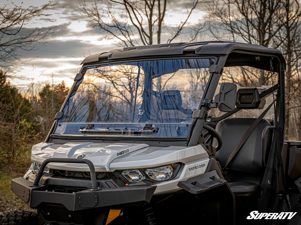 SuperATV Scratch Resistant Vented Full Windshield for Can-Am Defender (2016+)