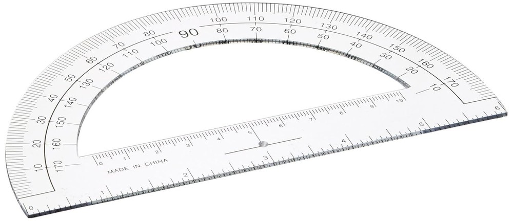 Plastic Protractor, 6-Inch Long, Clear