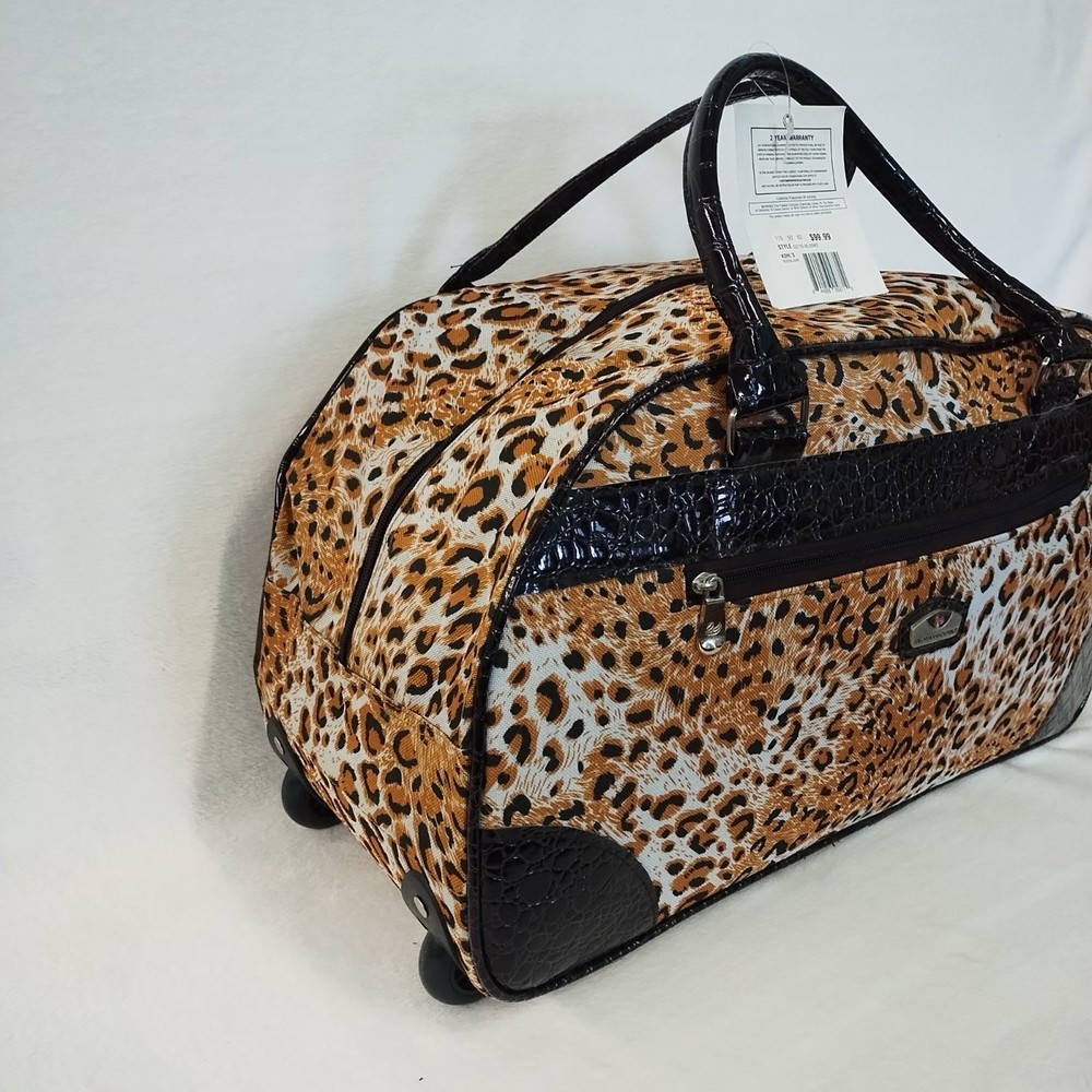 Gloria Vanderbilt Carryon Rolling Weekend Overnight Bag Telescoping Handle 19.5"