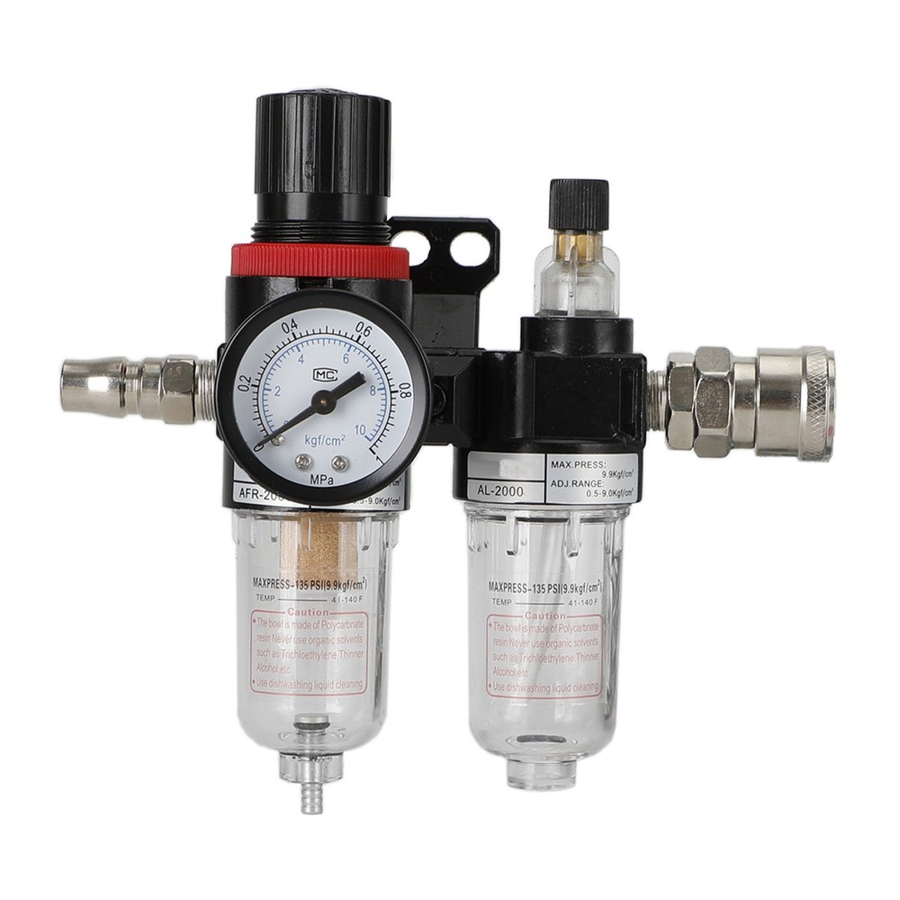 Air Source Treatment Filter Regulator 1/4" NPT w/ Gauge Fits Air Compressor