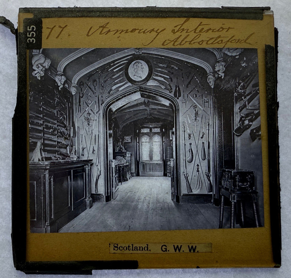 MAGIC LANTERN SLIDE ARMORY INTERIOR ABBOTSFORD SCOTLAND 1900s 355