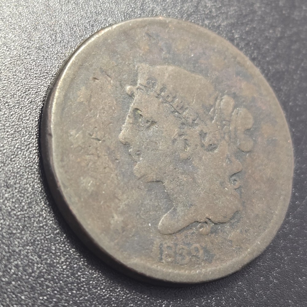 1839 classic head Large Cent, coin (A3)