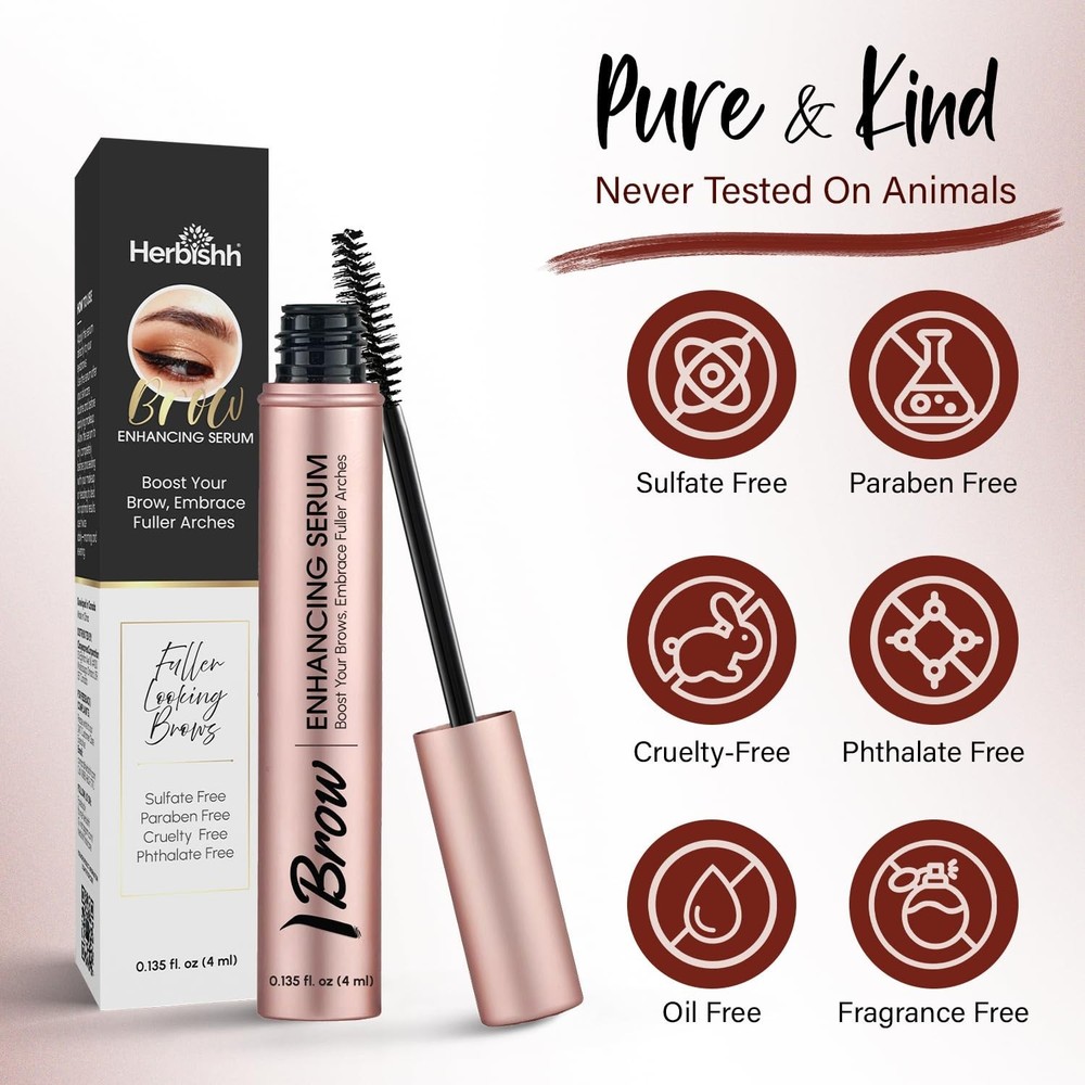 Herbishh Eyebrow Enhancing Serum Fuller Thicker Brows Hydrating Brow Care