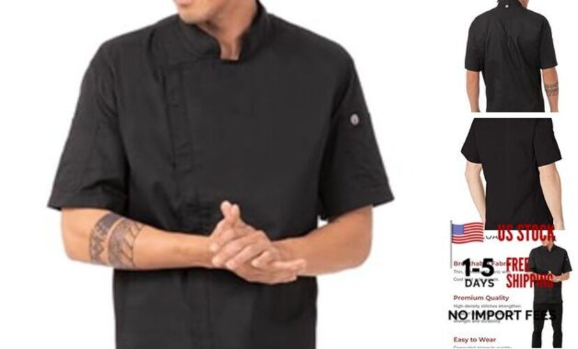 Men's Springfield Chef Coat Large Black