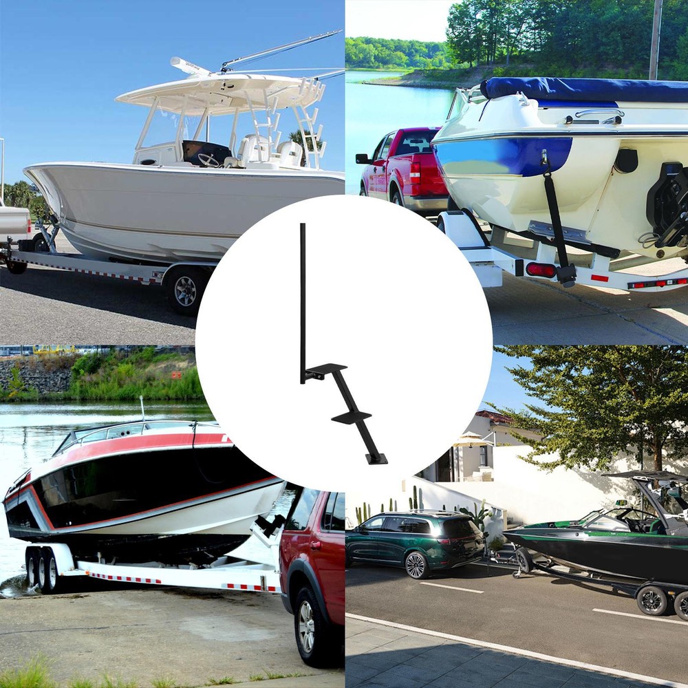 Dual Step Boat Trailer Steps w/Handle, Universal Fit Bass Boat