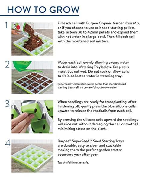 Burpee SuperSeed Seed Starting Tray | 36 Cell Assorted Sizes , Styles
