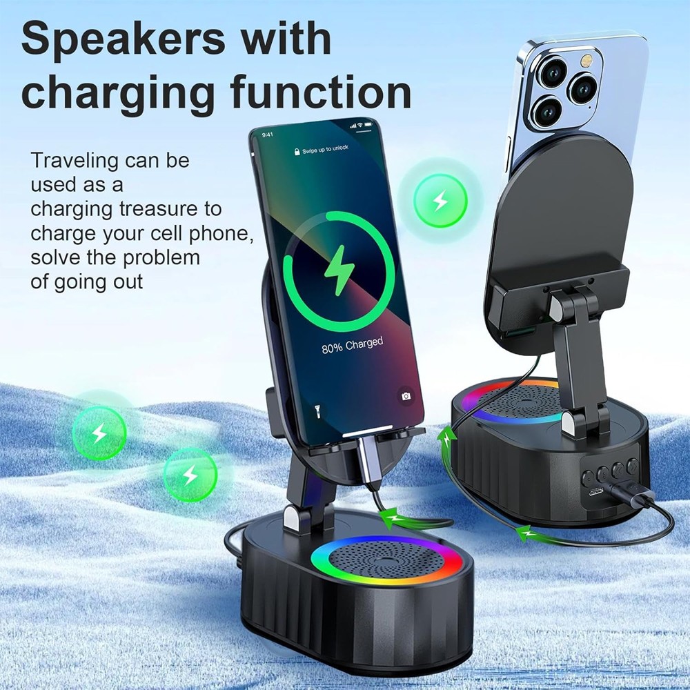 5-In-1 Bluetooth Multi-Functional Mobile Phone Audio Stand With Microphone AGD