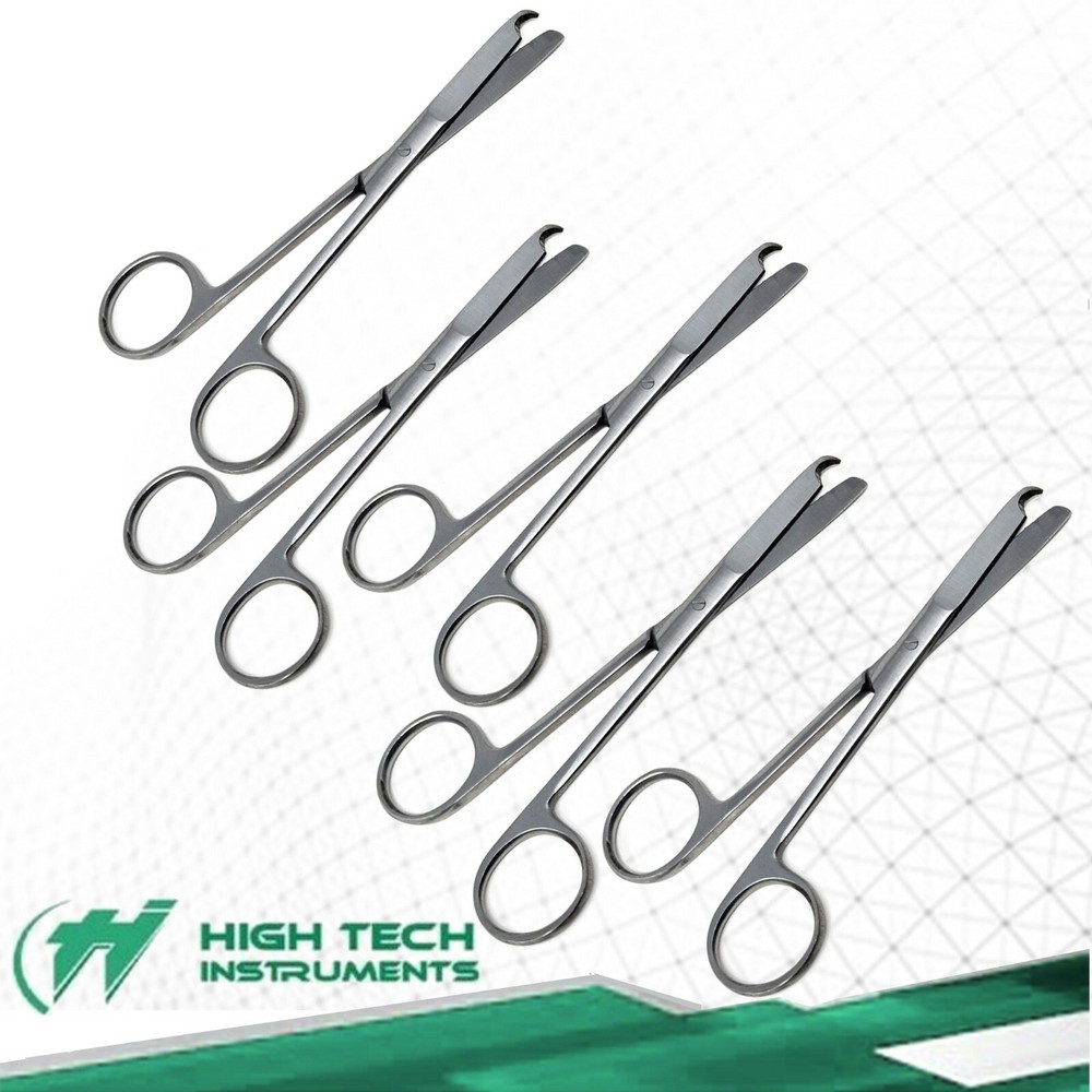 5 Pc Spencer Stitch Scissors 4.5" Delicate With Suture Removal Hook