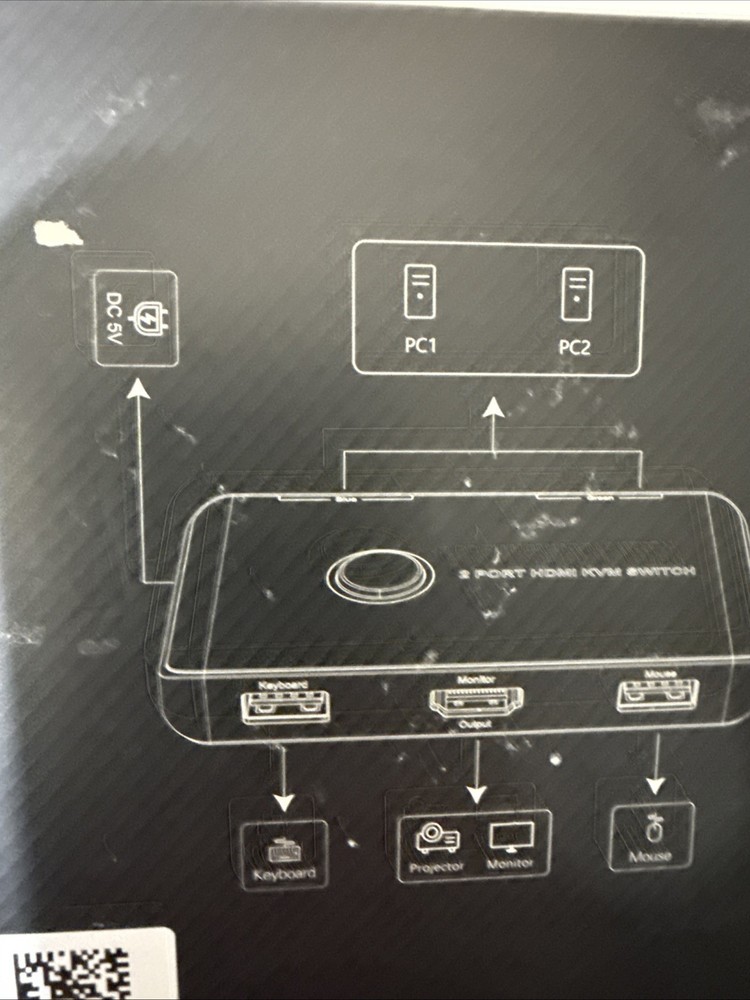 KVM Switch HDMI 2 Port Box,ABLEWE USB and HDMI Switch for 2 Computers Shared