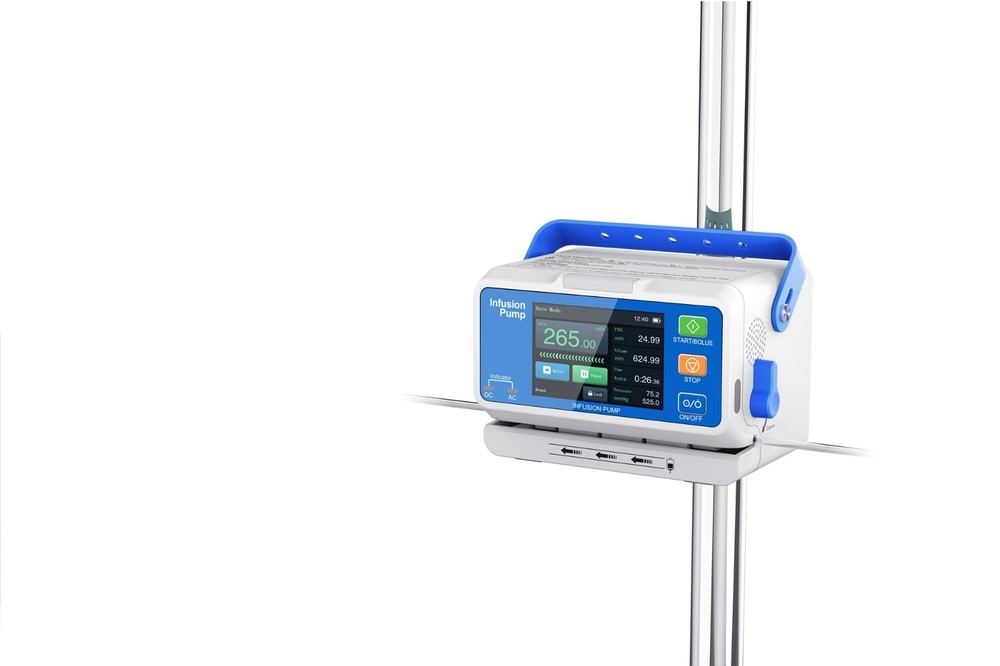 Infusion pump with touchscreen, dual CPU, multi-mode operation, waterproof