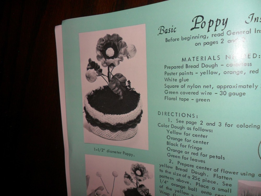 Bread Dough Artistry Instruction Paperback Book - 1968