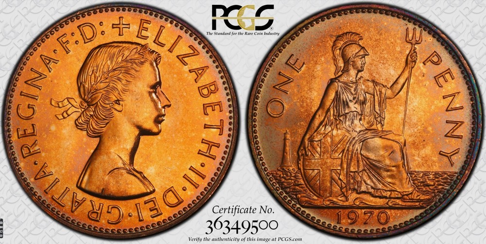1970 PCGS PR65RD GREAT BRITAIN S-4157 1D