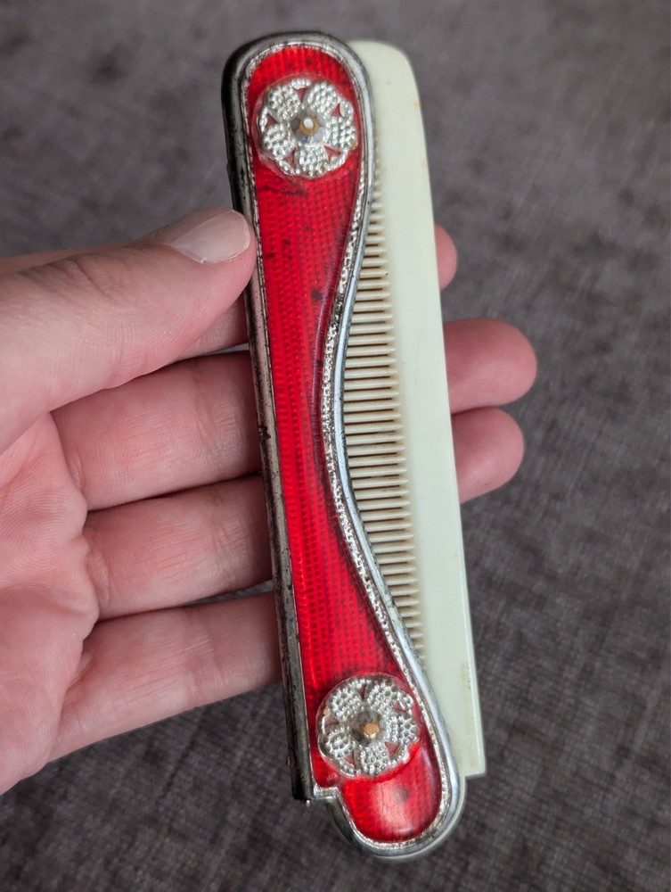 Vintage Plastic Combs and Mini Plastic New Orleans Mirror