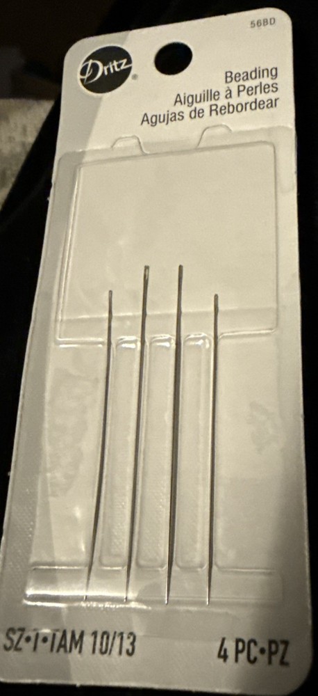 Dritz 56B-D Beading Hand Sewing Needles Size 10/13 4 Count