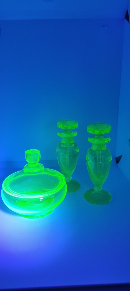 Vintage Vaseline Dresser Set