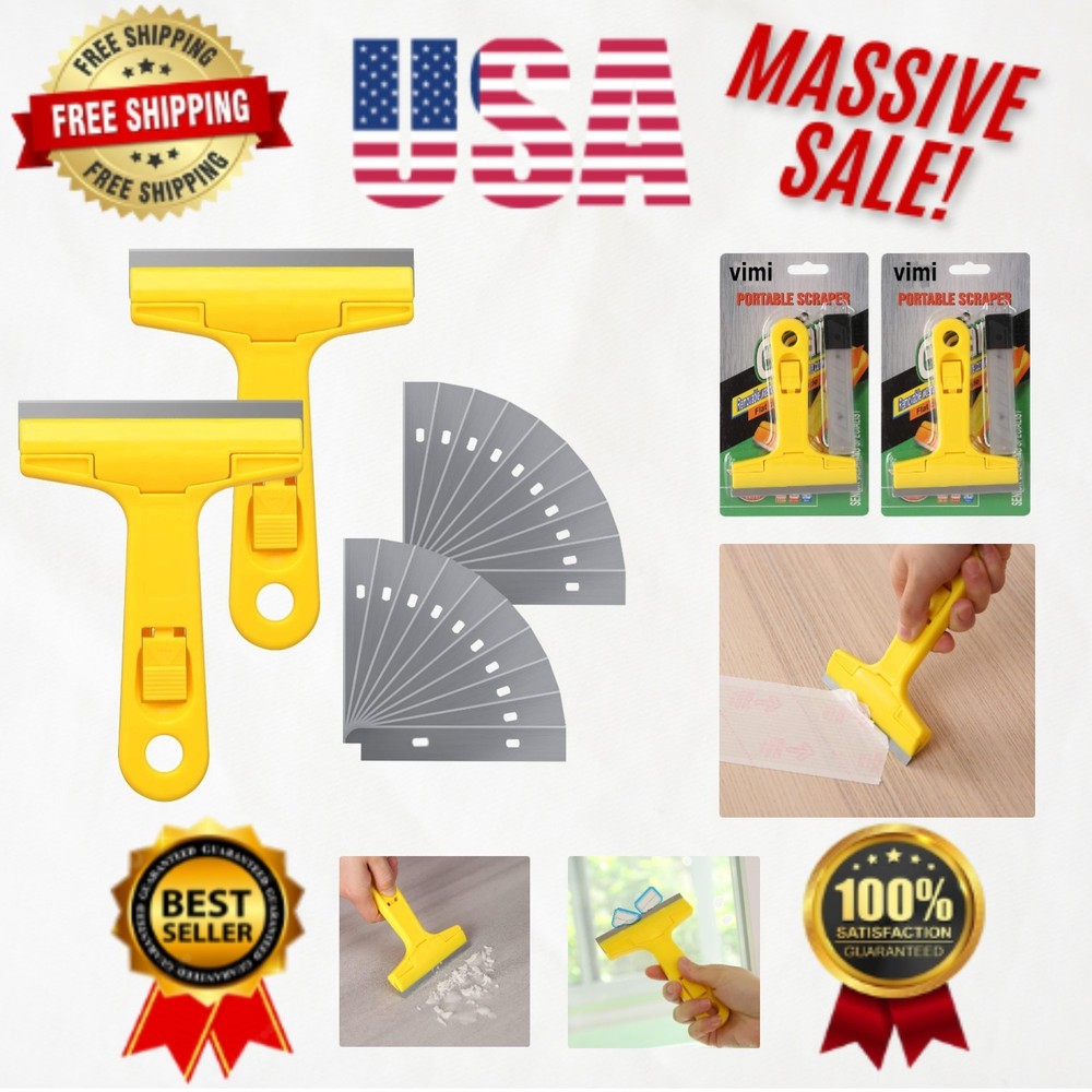 Razor Blade Scraper Tool Set - 20 Replacement Blades for Effortless Cleaning