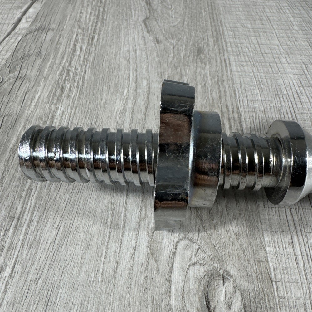 Standard 14" Dumbbell Handle Weight Bar with Collars, Single, Silver