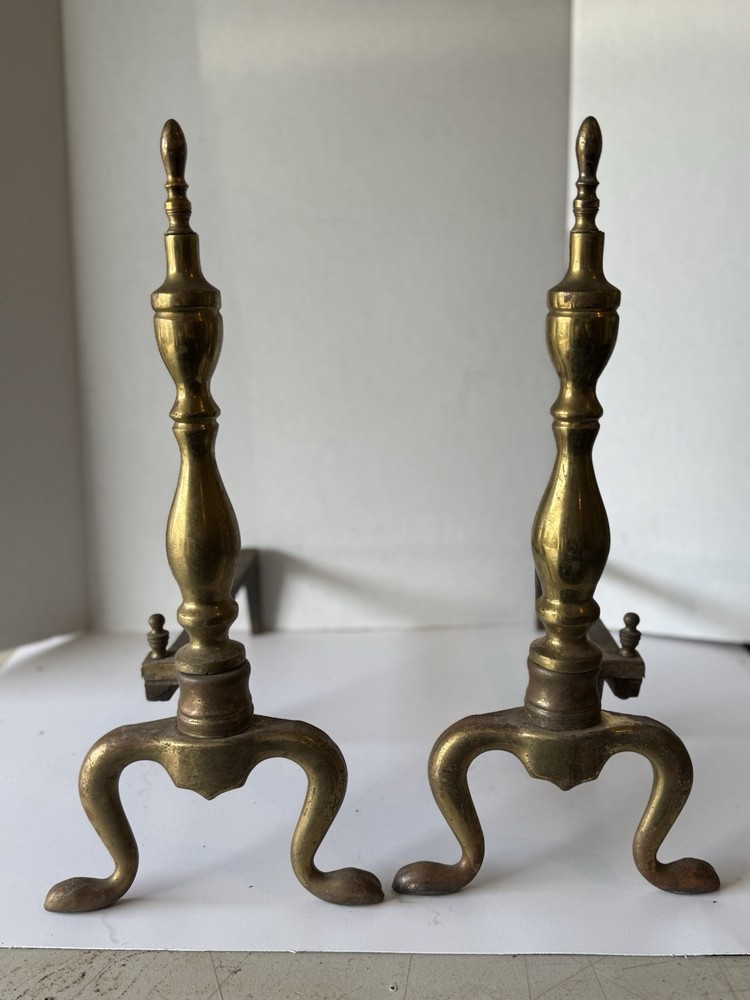 Vintage Brass Andirons