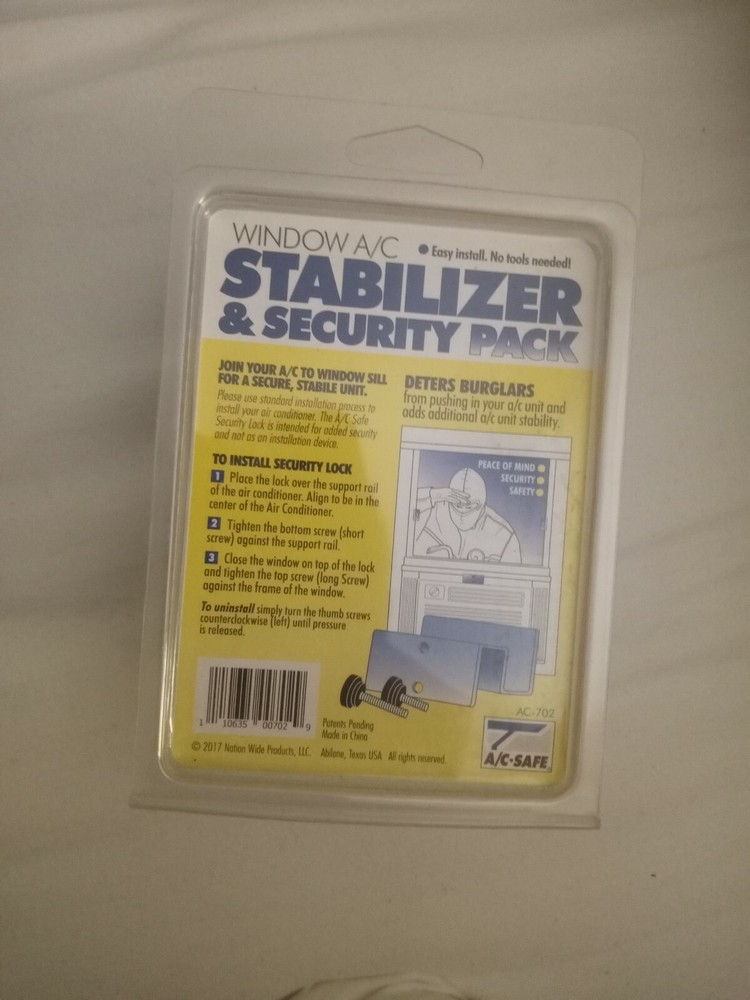 Window A/C Safe Security and Stability Pack, White, AC-702