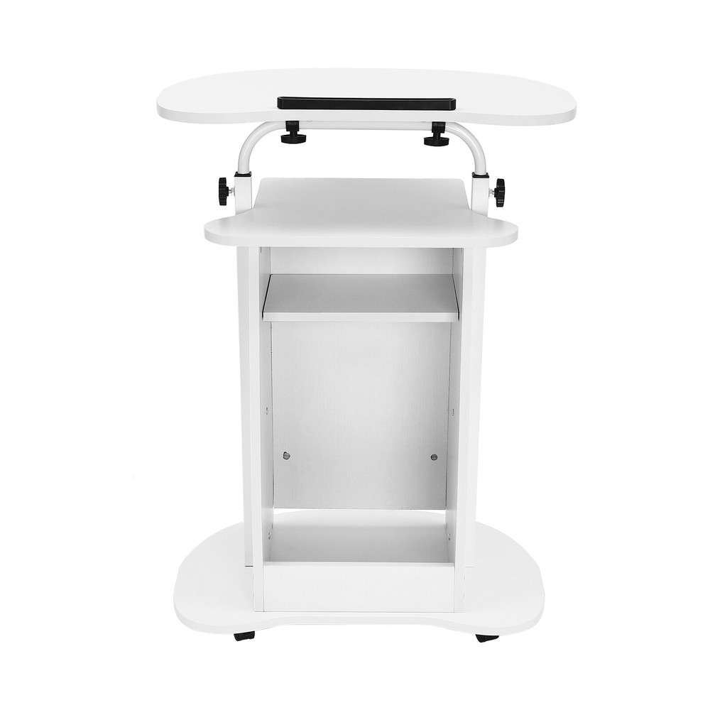 Height Adjustable Mobile Presentation Stand - Versatile Sit-to-Stand Desk