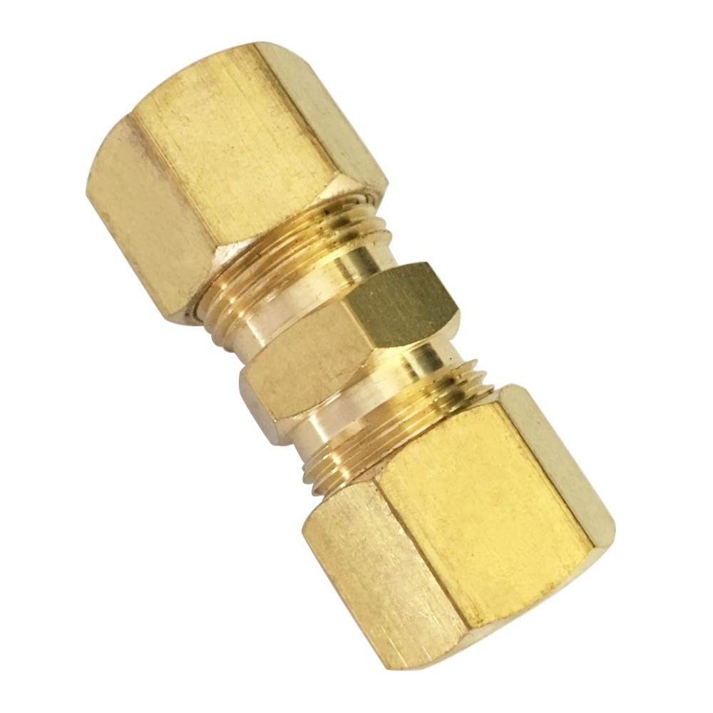 1/8" Compression Union Brass Tube Fitting, x OD, Copper