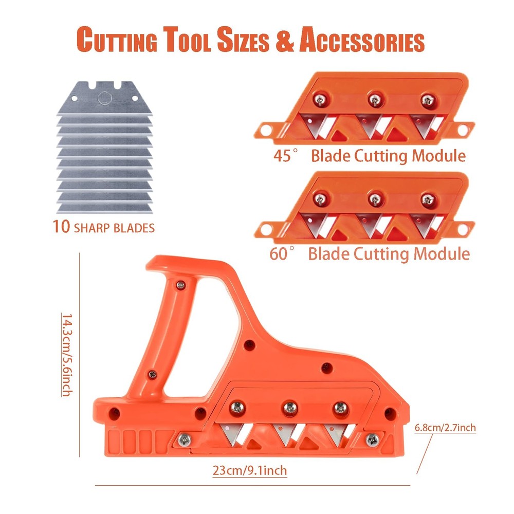 Drywall Cutting Tool, Plasterboard Angle Fast Cutter, Precise 45 60 Gypsum Bo...