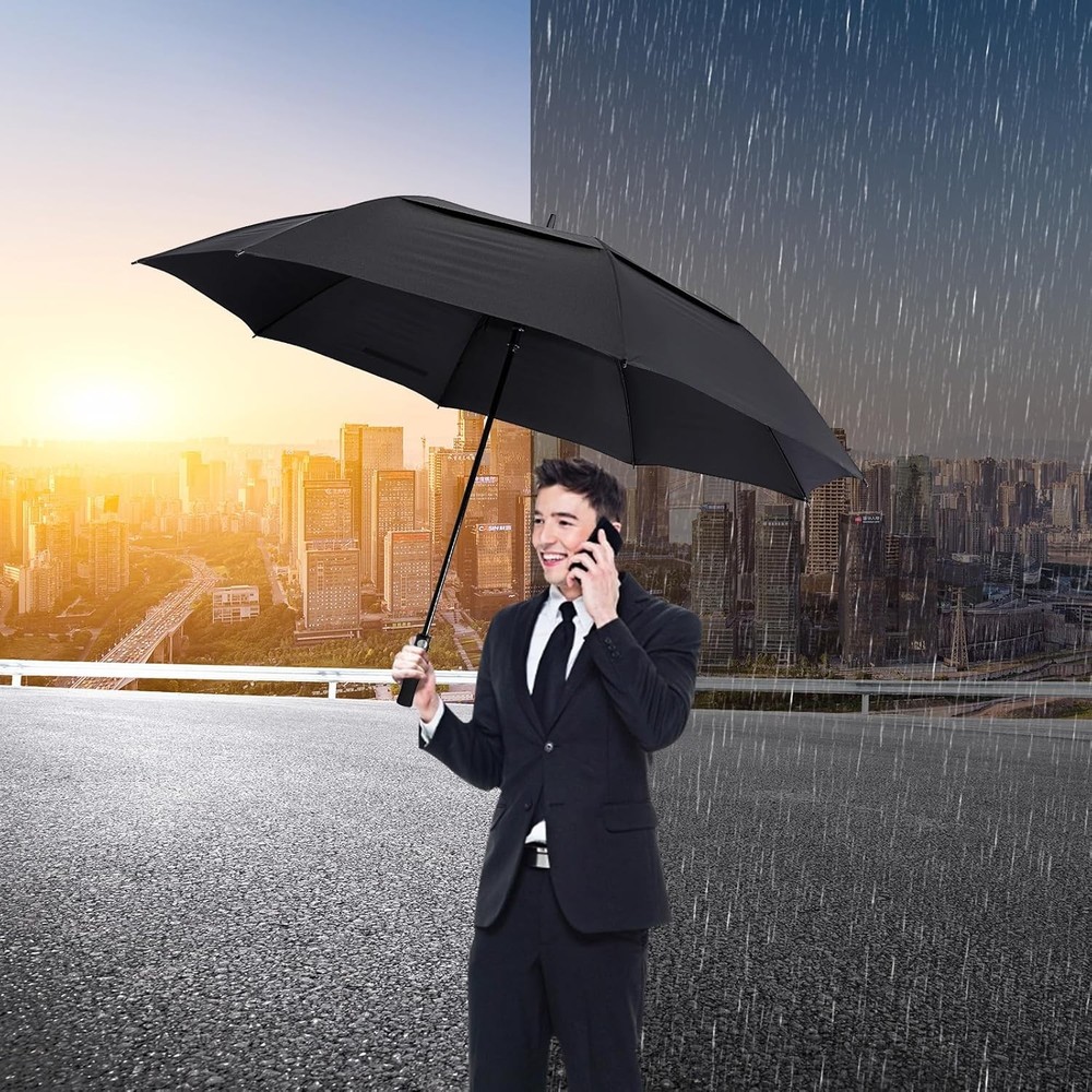 72 Inch Huge Large Oversize Golf Umbrella Automatic Open Double Canopy Windproof
