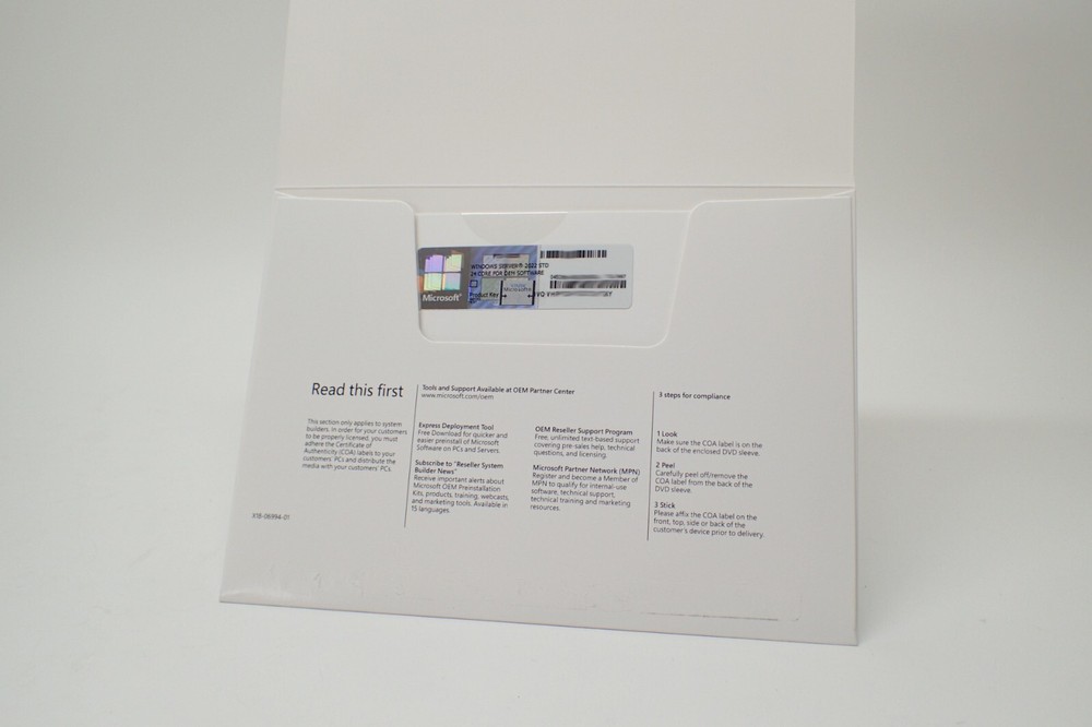 Microsoft Windows Server 2022 Standard DVD Kit 24 Core + PRODUCT LICENSE 1PK