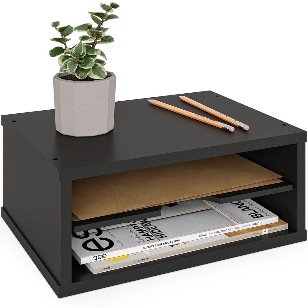 Ballucci File Organizer, 2-Tier Document Paper Sorter, Stackable Wood Desk Or...