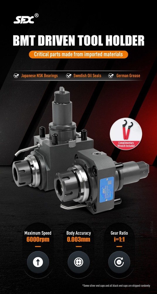 SFX BMT55 90° Live Tool Holder BMT Driven Live Tool Block External